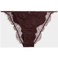 Rosie Nolana Lace Tanga Brazilian Knickers Dark Claret