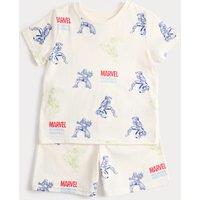 M&S Pure Cotton Marvel Pyjamas (3-12 Yrs) Ecru Mix