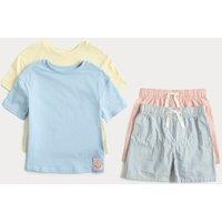 M&S 2 Pack Striped Short Pyjama Sets (1-8 Yrs) Blue