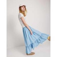M&S Lyocell Shirred Maxi Skirt (6-16 Yrs) Light Denim