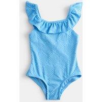 M&S Shell Frill Swimsuit (2-8 Yrs) Fresh Blue