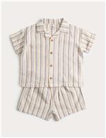 Pure Cotton Striped Top & Bottom Outfit (0-5 Yrs)