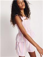 Pure Cotton Striped Shorts (6-16 Yrs)