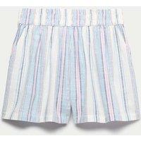 M&S Pure Cotton Striped Shorts (6-16 Yrs) Blue Mix