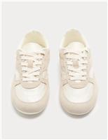 Leather Mix Side Detail Retro Runner Trainers