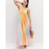 M&S Pure Cotton Ombre Scoop Neck Volume Dress Multi