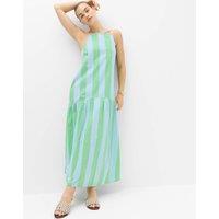 M&S Pure Cotton Strappy Square Neck Beach Dress Blue Mix