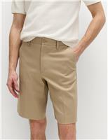 M&S Regular Fit Smart Twill Shorts Sand