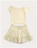 Cotton Rich Bardot Top and Skirt Outfit (6-16 Yrs)
