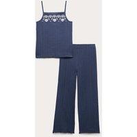 M&S Cotton Rich Shell Pyjamas (6-16 Yrs) Blue