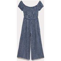 M&S Linen Blend Wide Leg Jumpsuit (6-16 Yrs) Blue Mix
