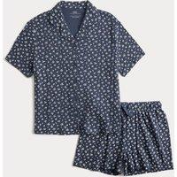 M&S Cotton Rich Floral Short Pyjamas (6-16 Yrs) Blue