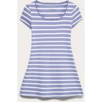 M&S Cotton Rich Lace Trim Dress (6-16 Yrs) Blue Mix