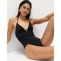M&S Bead Detail Padded Halterneck Swimsuit Black