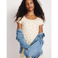 M&S Cotton Rich Lace Trim Dress (6-16 Yrs) Ecru Mix