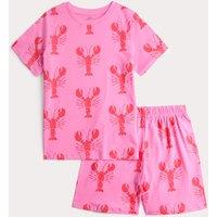 M&S Pure Cotton Lobster Short Pyjamas (1-16 Yrs) Pink Mix