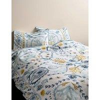 M&S Pure Cotton Coastal Suzani Bedding Set Blue Mix