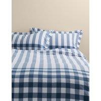 M&S Pure Cotton Striped Gingham Bedding Set Blue Mix