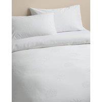 M&S Pure Cotton Coastal Broderie Bedding Set White