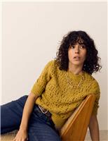 Pure Cotton Pointelle Knitted T-Shirt