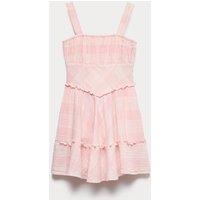 M&S Checked Mini Dress (6-16 Yrs) Light Pink