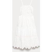 M&S Pure Cotton Broderie Maxi Dress (6-16 Yrs) Ivory