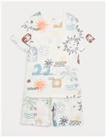 Kids Pure Cotton Printed Short Pyjamas (1-10 Yrs)