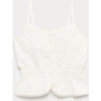 M&S Pure Cotton Embroidered Cami Top (6-16 Yrs) Ivory