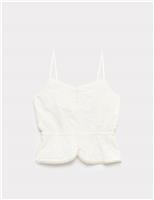 Pure Cotton Embroidered Cami Top (6-16 Yrs)