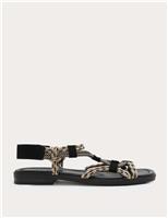 M&S Rope Detail Strappy Gladiator Sandals Black Mix