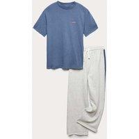 M&S Cotton Rich Graphic Pyjamas (6-16 Yrs) Navy Mix