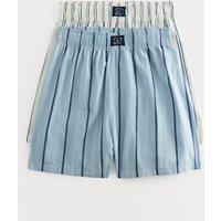 M&S 2 Pack Pure Cotton Pyjama Shorts (6-16 Yrs) Blue