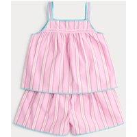 M&S Pure Cotton Cami Striped Pyjamas (1-8 Yrs) Pink Mix