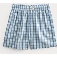 M&S Pure Cotton Checked Pyjama Shorts (6-16 Yrs) Blue