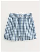 Kids Pure Cotton Checked Pyjama Shorts (6-16 Yrs)