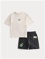 M&S Pure Cotton Minecraft Pyjamas (6-16 Yrs) Charcoal