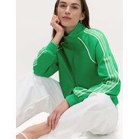 M&S Cotton Rich Tricot Zip Up Track Jacket Bright Green