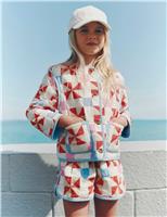 M&S Pure Cotton Printed Quilted Jacket (2-10 Yrs) Multi