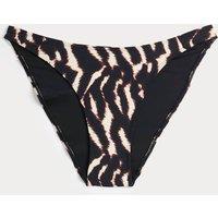M&S Printed High Leg Bikini Bottoms Soft Brown Mix