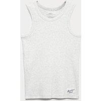 M&S Cotton Rich Pyjama Vest (6-16 Yrs) Grey