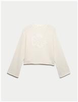 Pure Cotton Floral Jumper (6-16 Yrs)