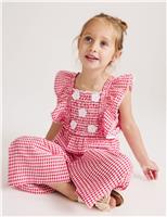 Pure Cotton Gingham Jumpsuit (2-10 Yrs)