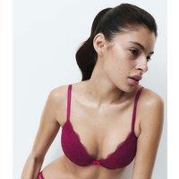 M&S Jasmine Lace Wired Plunge Bra A-E Dark Raspberry
