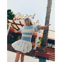 M&S Cotton Rich Embroidered Mini Skirt (2-10 Yrs) Light Cream