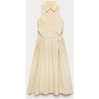 M&S Button Through Midi Shirt Dress Light Cream