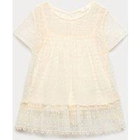 M&S Shirred Lace Top with Cami (6-16 Yrs) Light Cream