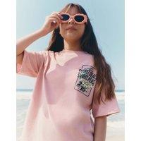 M&S Cotton Rich Sweet Pea Graphic T-Shirt (6-16 Yrs) Magenta