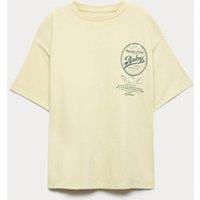 M&S Pure Cotton Pasta Graphic T-Shirt (6-16 Yrs) Light Green