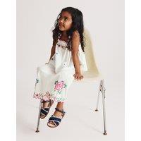 M&S 2 Piece Pure Cotton Embroidered Outfit (2-10 Yrs) Light Natural