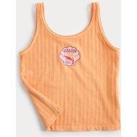 M&S Cotton Rich Pointelle Cami Top (6-16 Yrs) Soft Orange